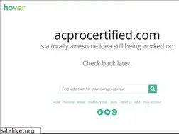 Sites similar to acprocertified.com