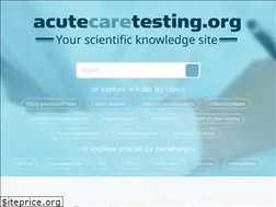 Sites similar to acutecaretesting.org