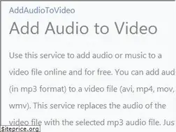 Sites similar to addaudiotovideo.com