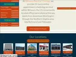 Sites similar to alliancephysicaltherapyva.com