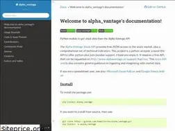 Sites similar to alpha-vantage.readthedocs.io