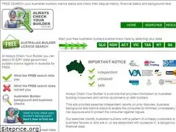 Sites similar to alwayscheckyourbuilder.com.au