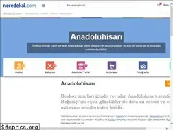 Sites similar to anadoluhisari.neredekal.com