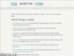 Sites similar to andyf.me