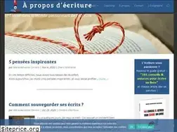 Sites similar to aproposdecriture.com
