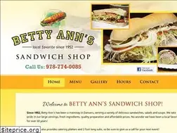 Sites similar to bettyannssubs.com