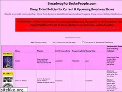 Sites similar to broadwayforbrokepeople.com