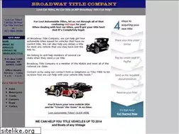Sites similar to broadwaytitle.com