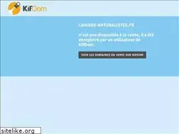 Sites similar to cahiers-naturalistes.fr