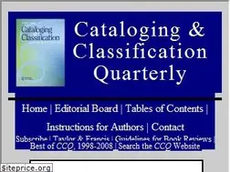 Sites similar to catalogingandclassificationquarterly.com