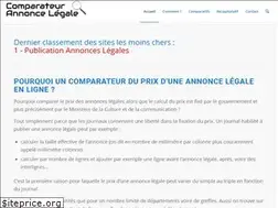 Sites similar to comparateurannoncelegale.fr