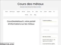 Sites similar to coursdesmetaux.fr