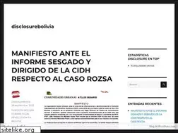 Sites similar to disclosurebolivia.wordpress.com