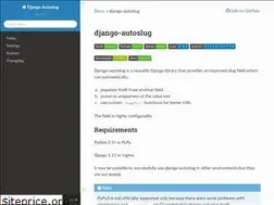 Sites similar to django-autoslug.readthedocs.io