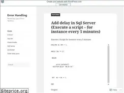 Sites similar to errorhandlinginskills.wordpress.com