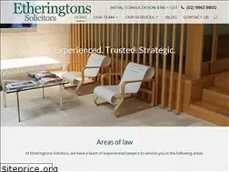 Sites similar to etheringtons.com.au
