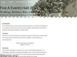 Sites similar to fiveaeventshall.com