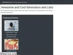 Sites similar to generatorslist.com