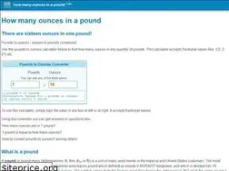 Sites similar to how-many-ounces-in-a-pound.com