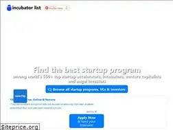 Sites similar to incubatorlist.com