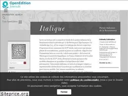 Sites similar to italique.revues.org