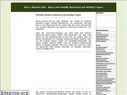 Sites similar to kurze-antwort.info