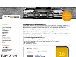 Sites similar to kurzzeitkennzeichen-versand.de