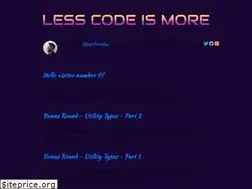 Sites similar to lesscodeismore.dev