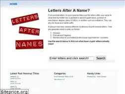 Sites similar to lettersafternames.info