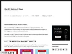 Sites similar to listofnationaldays.com