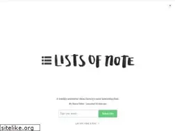 Sites similar to listsofnote.com