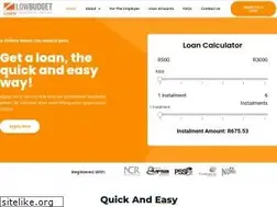 Sites similar to lowbudgetloans.co.za