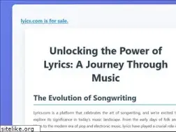 Sites similar to lyics.com