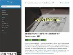 Sites similar to lyricsgenius.readthedocs.io