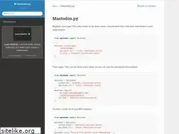 Sites similar to mastodonpy.readthedocs.io