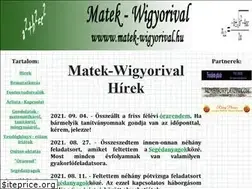 Sites similar to matek-wigyorival.hu