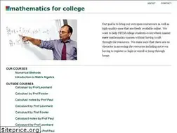 Sites similar to mathforcollege.com