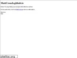 Sites similar to mattcrouch.github.io