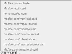 Sites similar to mcafeecomactivatecard.com