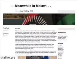 Sites similar to meanwhileinmalawi.wordpress.com