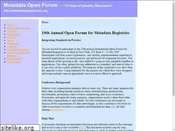 Sites similar to metadataopenforum.org