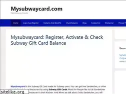 Sites similar to mysubwaycardx.com