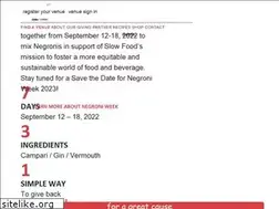 Sites similar to negroniweek.com