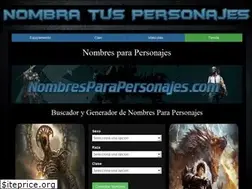 Sites similar to nombresparapersonajes.com