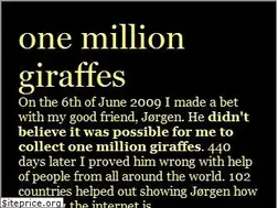 Sites similar to onemilliongiraffes.com