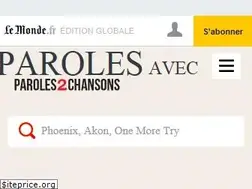 Sites similar to paroles2chansons.lemonde.fr