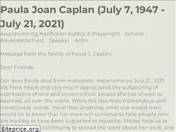 Sites similar to paulajcaplan.net