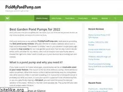 Sites similar to pickmypondpump.com