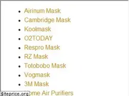 Sites similar to pollutionairmask.com