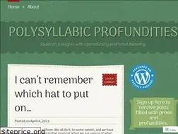 Sites similar to polysyllabicprofundities.com